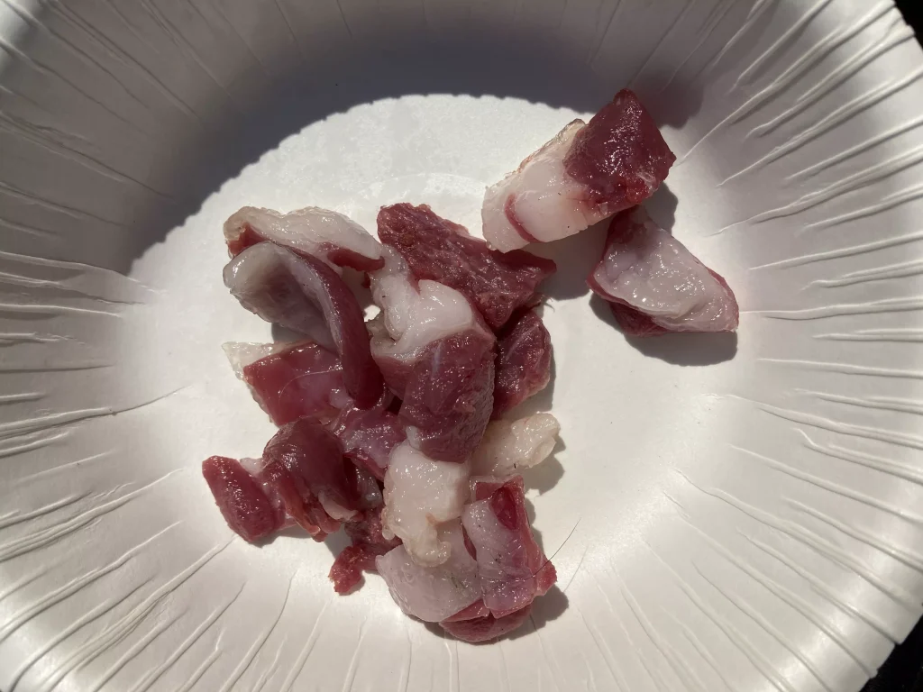 細切れにされたハクビシン